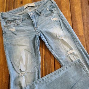 Hollister Blue Light Wash Distressed Jeans